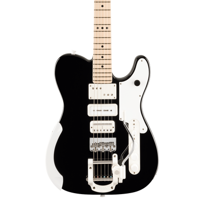 Front of Fender Limited Jack White Triplecaster Telecaster Black.