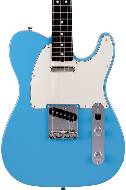 Front of Fender Made in Japan Limited International Color Telecaster RW Maui Blue.