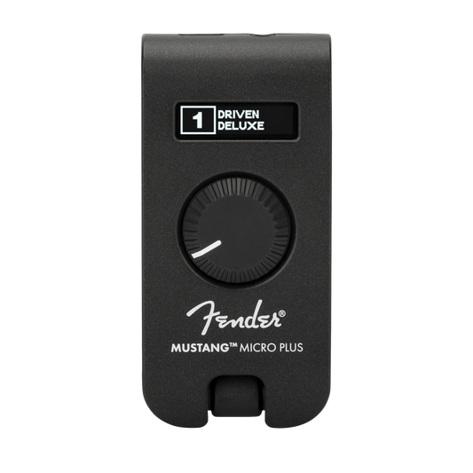 Front of Fender Mustang Micro Plus.