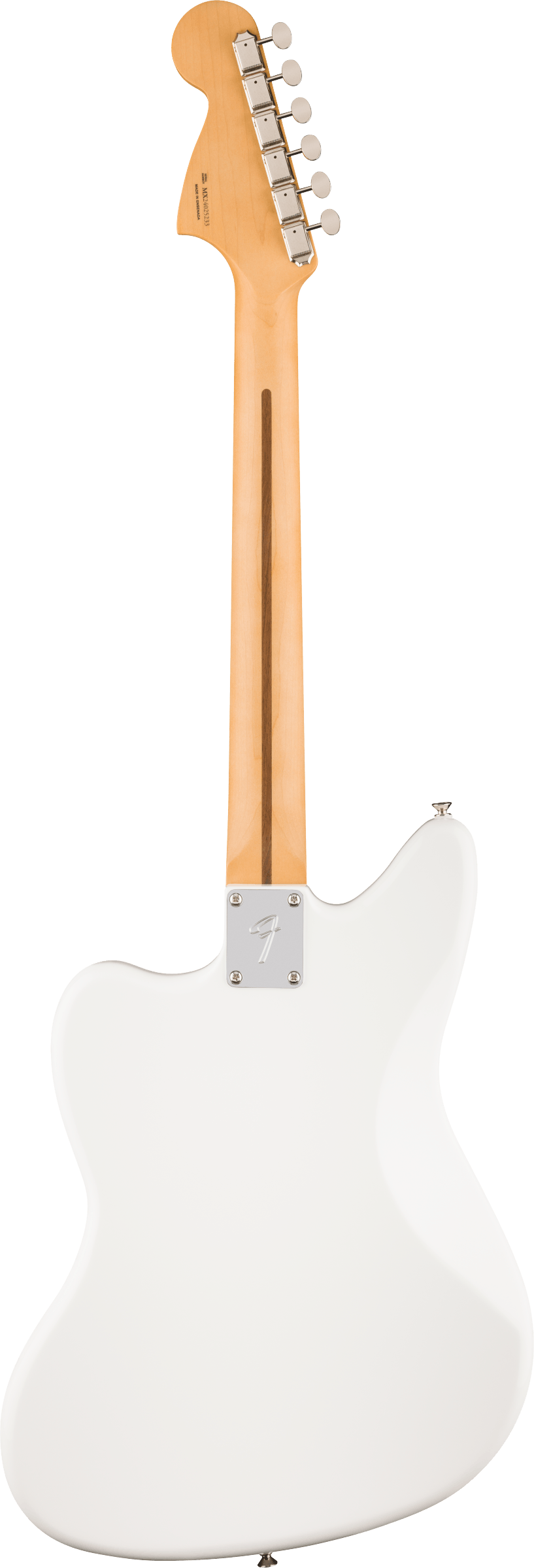 Back of Fender Player II Jaguar Rosewood Fingerboard Polar White.