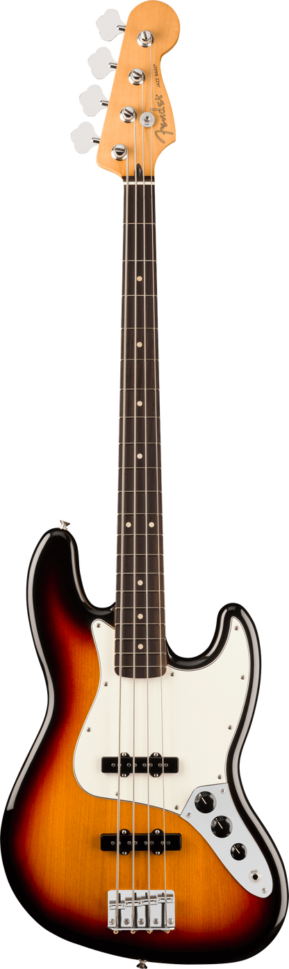 Full frontal of Fender Player II Jazz Bass Rosewood Fingerboard 3-Color Sunburst.