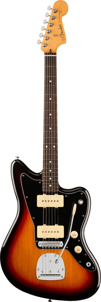 Full frontal of Fender Player II Jazzmaster Rosewood Fingerboard 3-Color Sunburst.