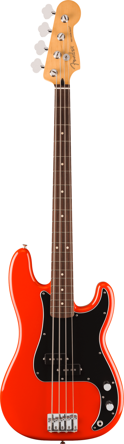 Full frontal of Fender Player II Precision Bass Rosewood Fingerboard Coral Red.