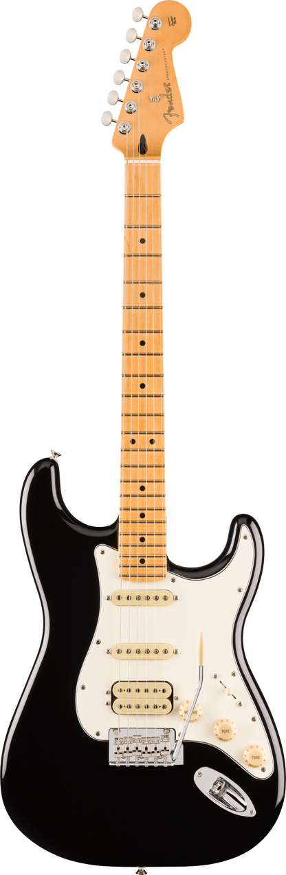 Full frontal of Fender Player II Stratocaster HSS Maple Fingerboard Black.