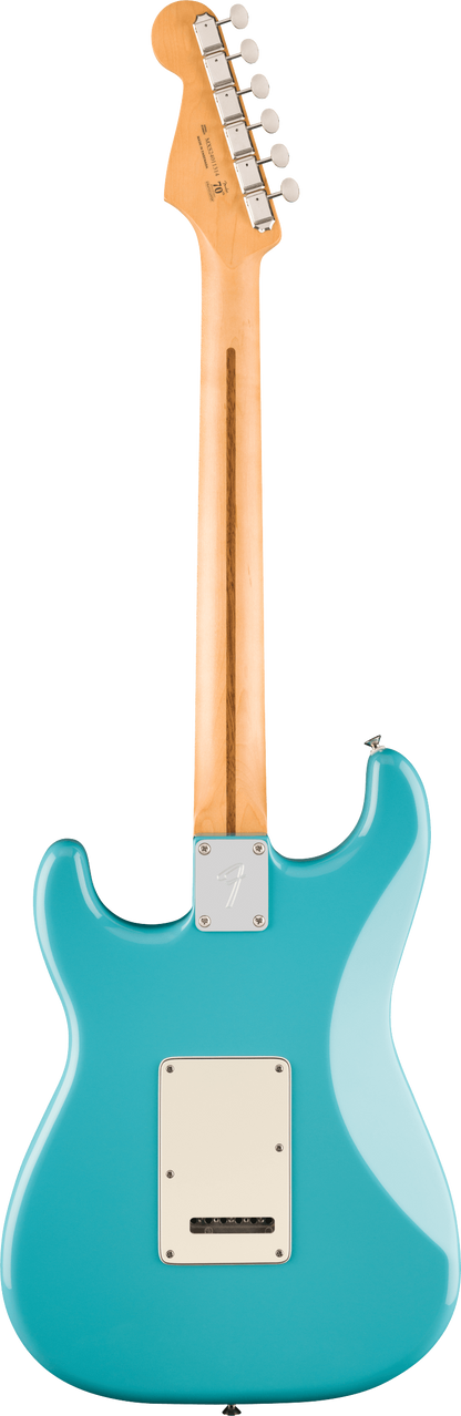 Back of Fender Player II Stratocaster Maple Fingerboard Aquatone Blue.