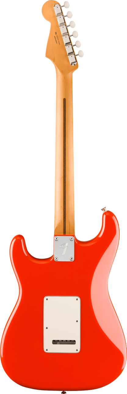 Back of Fender Player II Stratocaster Rosewood Fingerboard Coral Red.