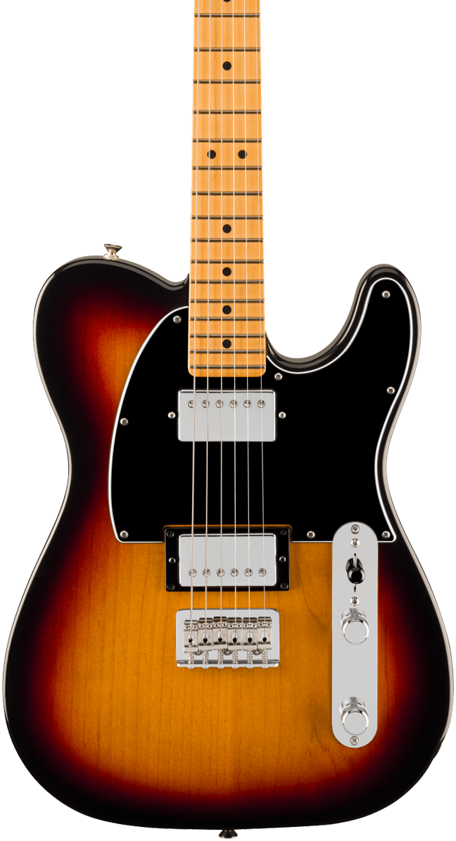 Front of Fender Player II Telecaster HH Maple Fingerboard 3-Color Sunburst.