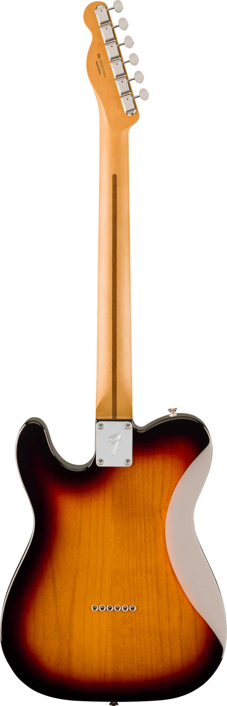 Back of Fender Player II Telecaster HH Maple Fingerboard 3-Color Sunburst.