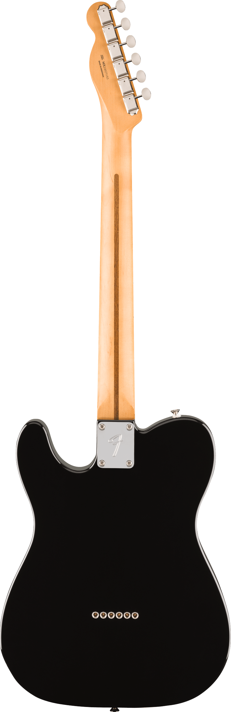 Back of Fender Player II Telecaster Maple Fingerboard Black.