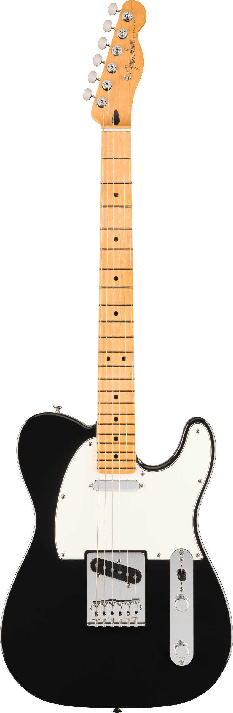 Full frontal of Fender Player II Telecaster Maple Fingerboard Black.