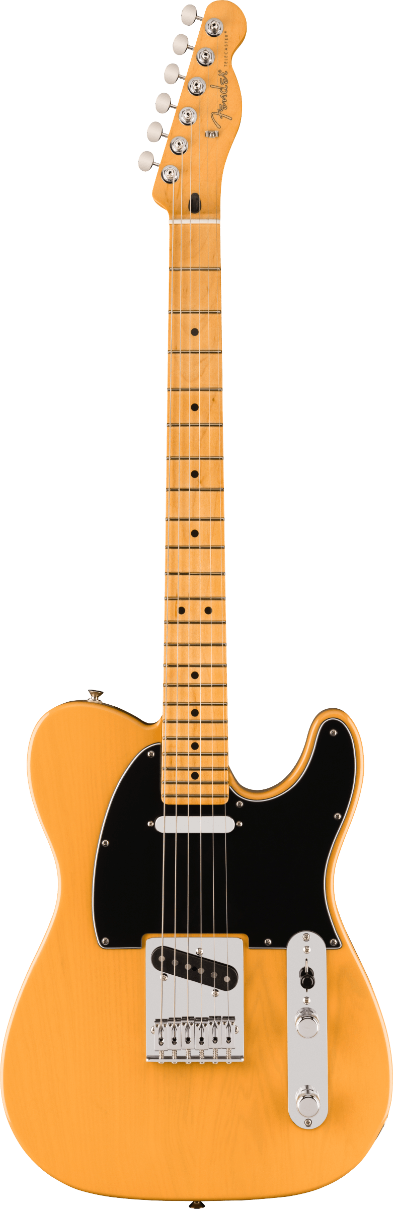 Full frontal of Fender Player II Telecaster Maple Fingerboard Butterscotch Blonde.