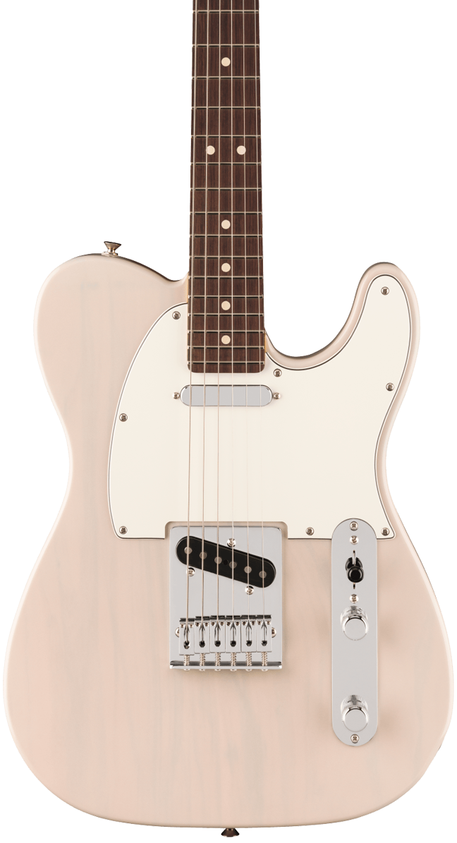 Front of Fender Player II Telecaster Rosewood Fingerboard White Blonde.