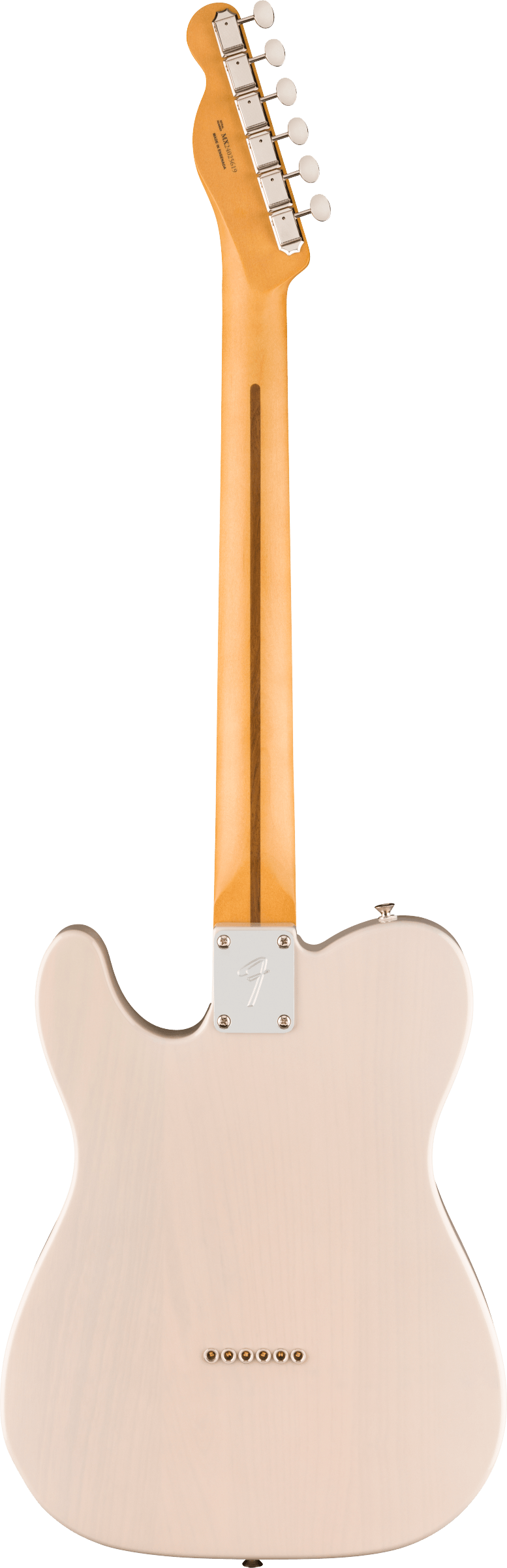 Back of Fender Player II Telecaster Rosewood Fingerboard White Blonde.