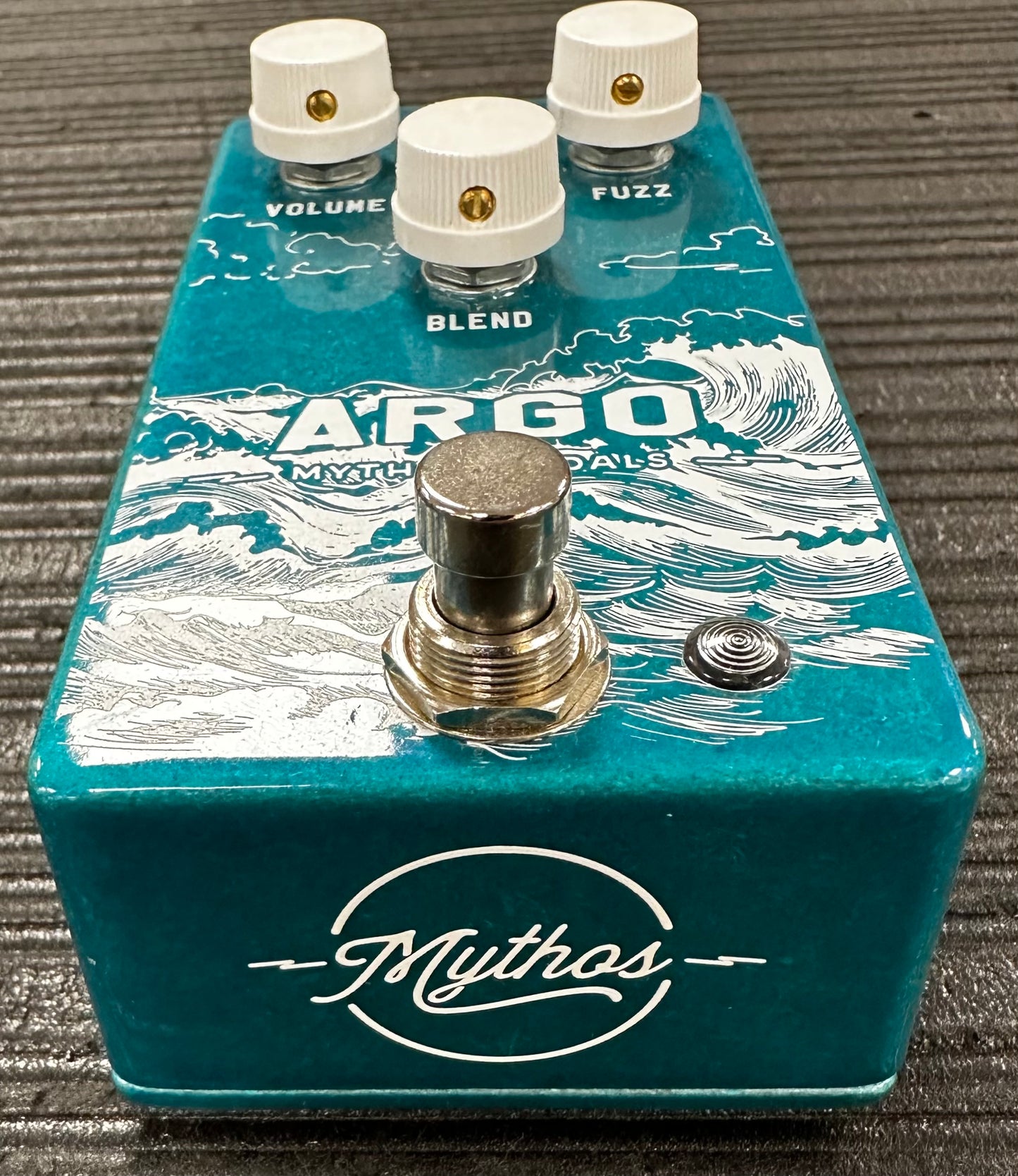 Back view of Used Mythos Peals Argo Octave Fuzz Pedal w/box 