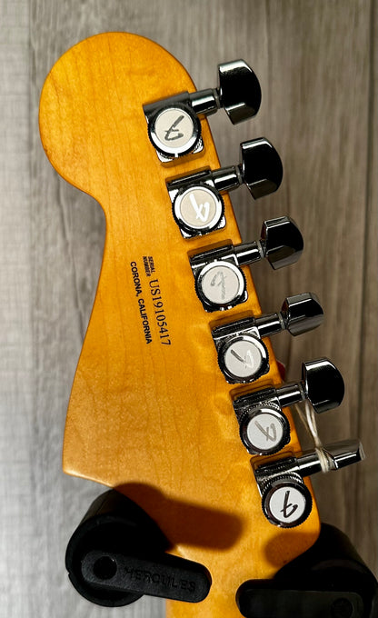 Back of headstock of Used 2017 Fender American Ultra Jazzmaster Mocha Burst TSS2718.