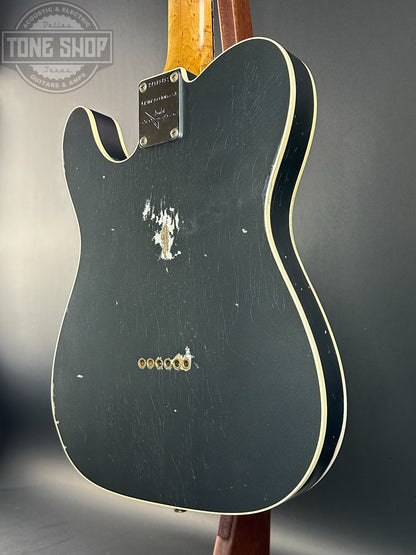 Back angle of Used Fender Custom Shop LTD HS Telecaster Custom Relic Aged Charcoal Frost Metallic.