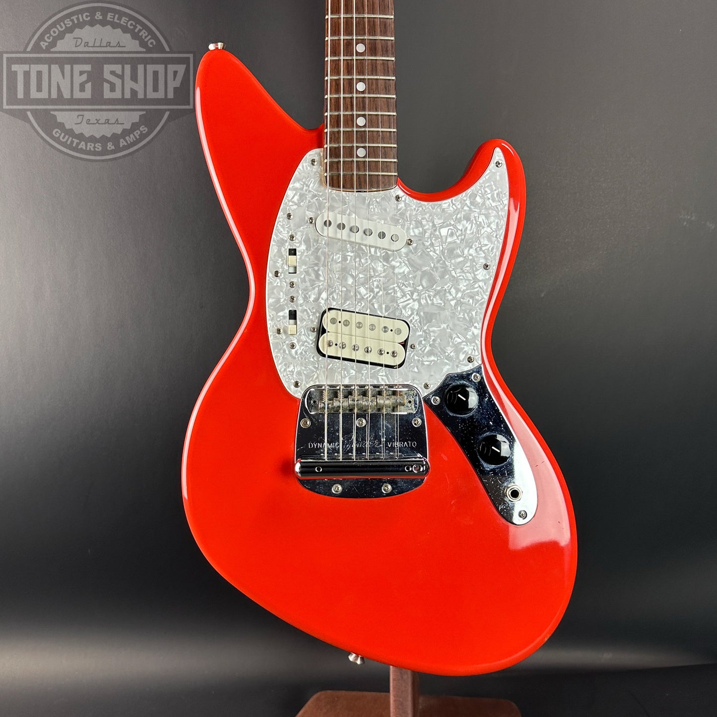 Front of Used 2003 Fender MIJ Jag-Stang Fiesta Red.