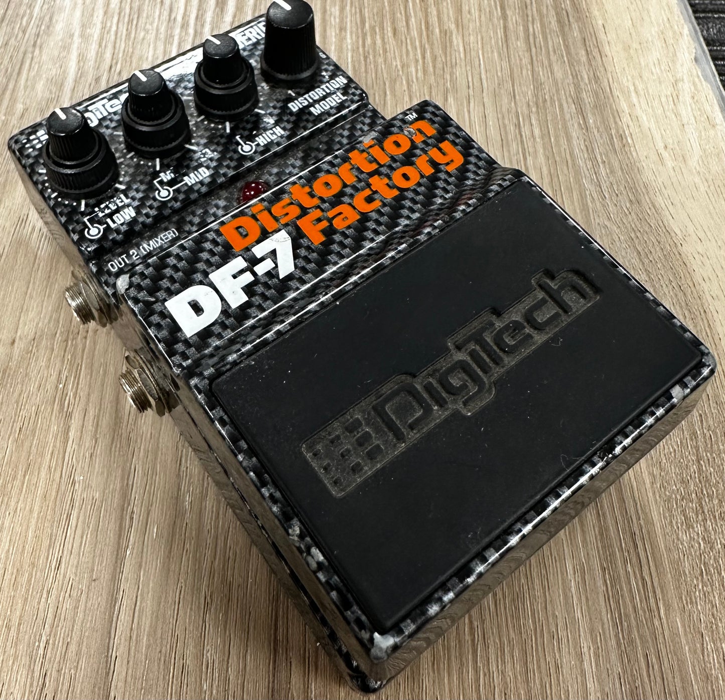 Top angle of Used Digitech DF-7 Distortion Factory Pedal TSS2551.