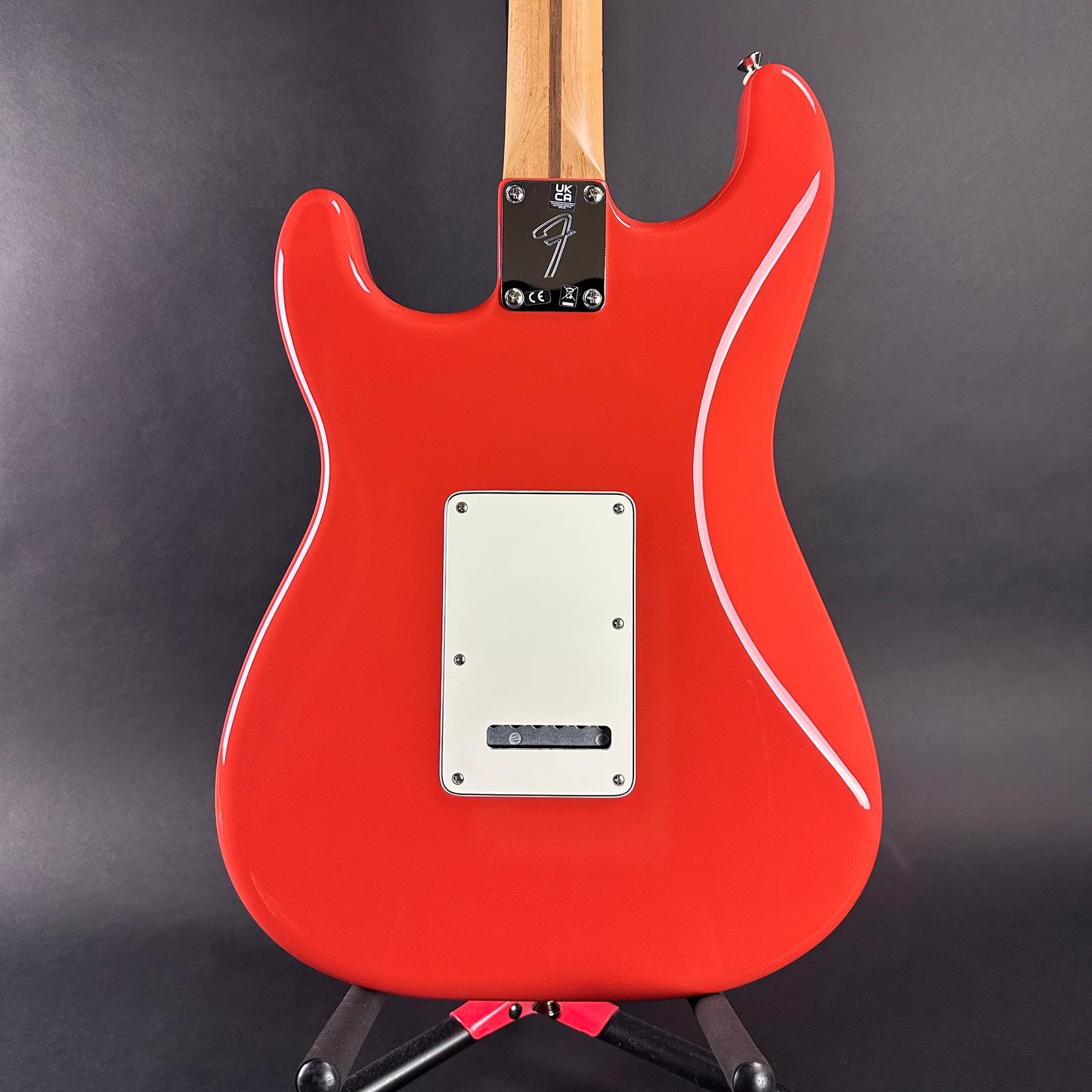 Back of body of Used Fender LTD Fat 50s Player Strat Fiesta Red.