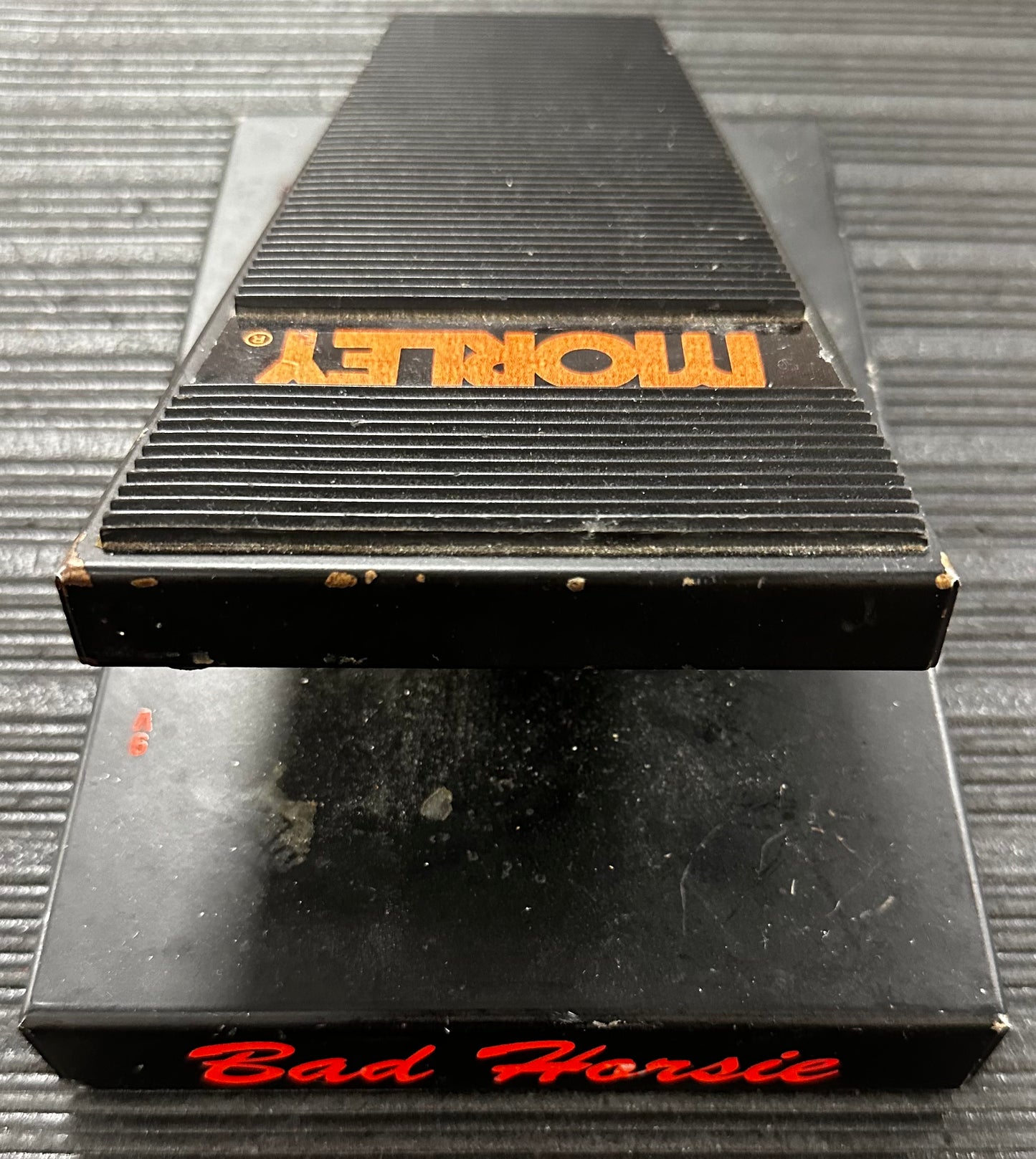 Back of Used Morley Bad Horsie VAI-1 Wah Pedal TSS3434