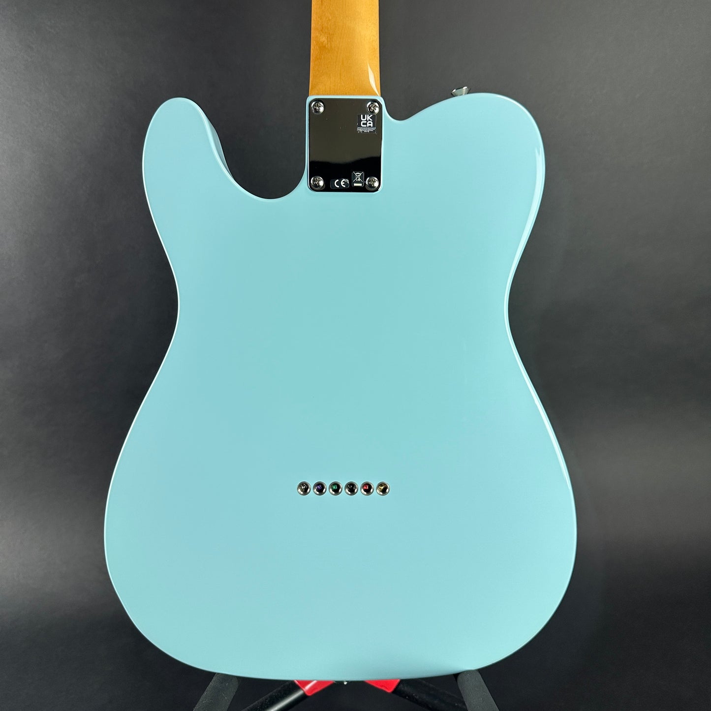 Back of body of Used Fender Vintera II 60's Telecaster Sonic Blue.