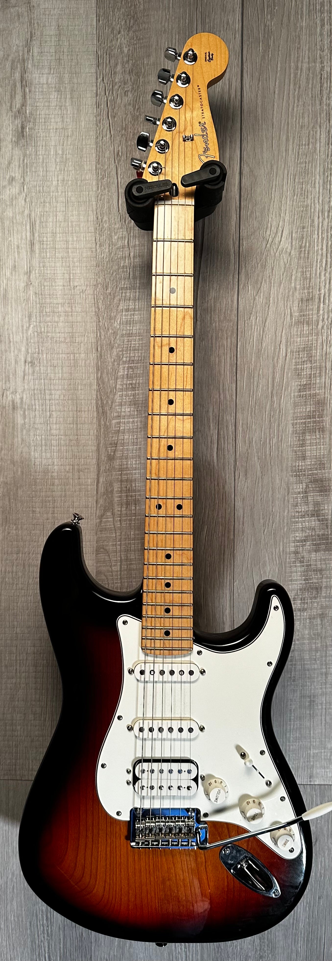 Full front of Used 2022 Fender Player Stratocaster HSS 3-Tone Sunburst TSS3501