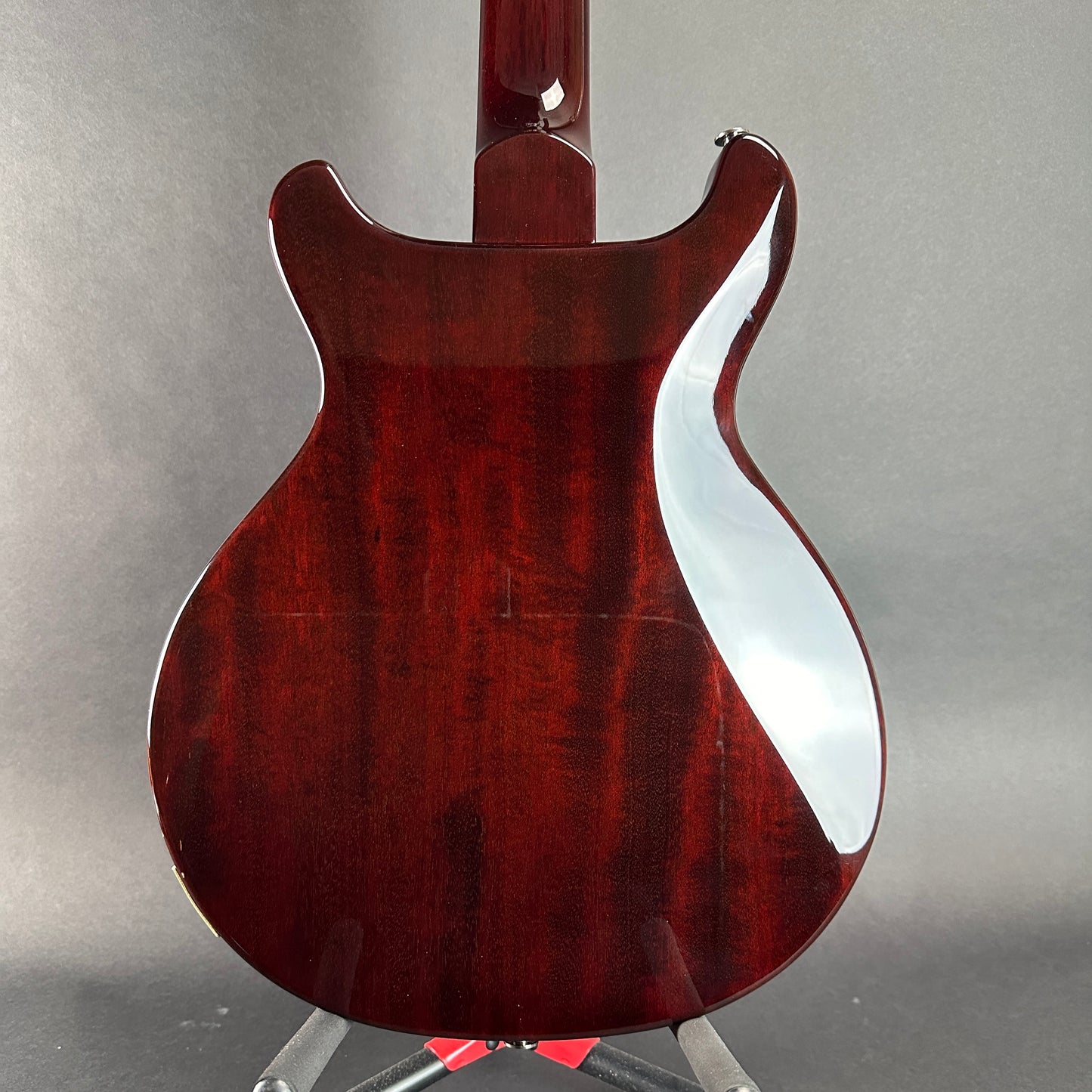 Back of body of Used PRS USA Mira Dark Cherry.