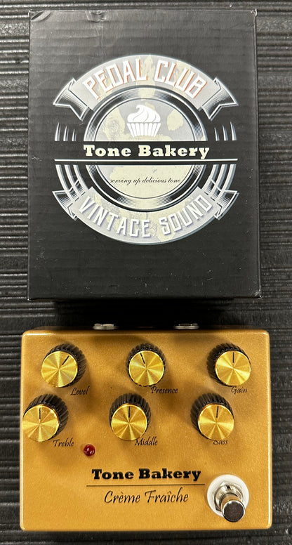 Top view with box of Used Tone Bakery Creme Fraiche Overdrive Pedal 