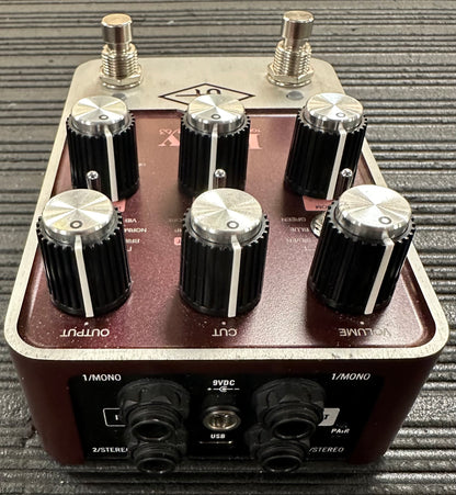 Back of Used Universal Audio Ruby '63 Top Boost Amp Pedal w/box TSS3509