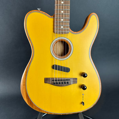 Front of body of Used Fender Player Acoustasonic Telecaster Butterscotch.