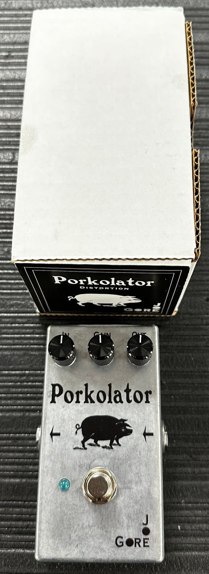 Top with box ofUsed Joe Gora Effects Porkolator Distortion Pedal w/box TSS3482