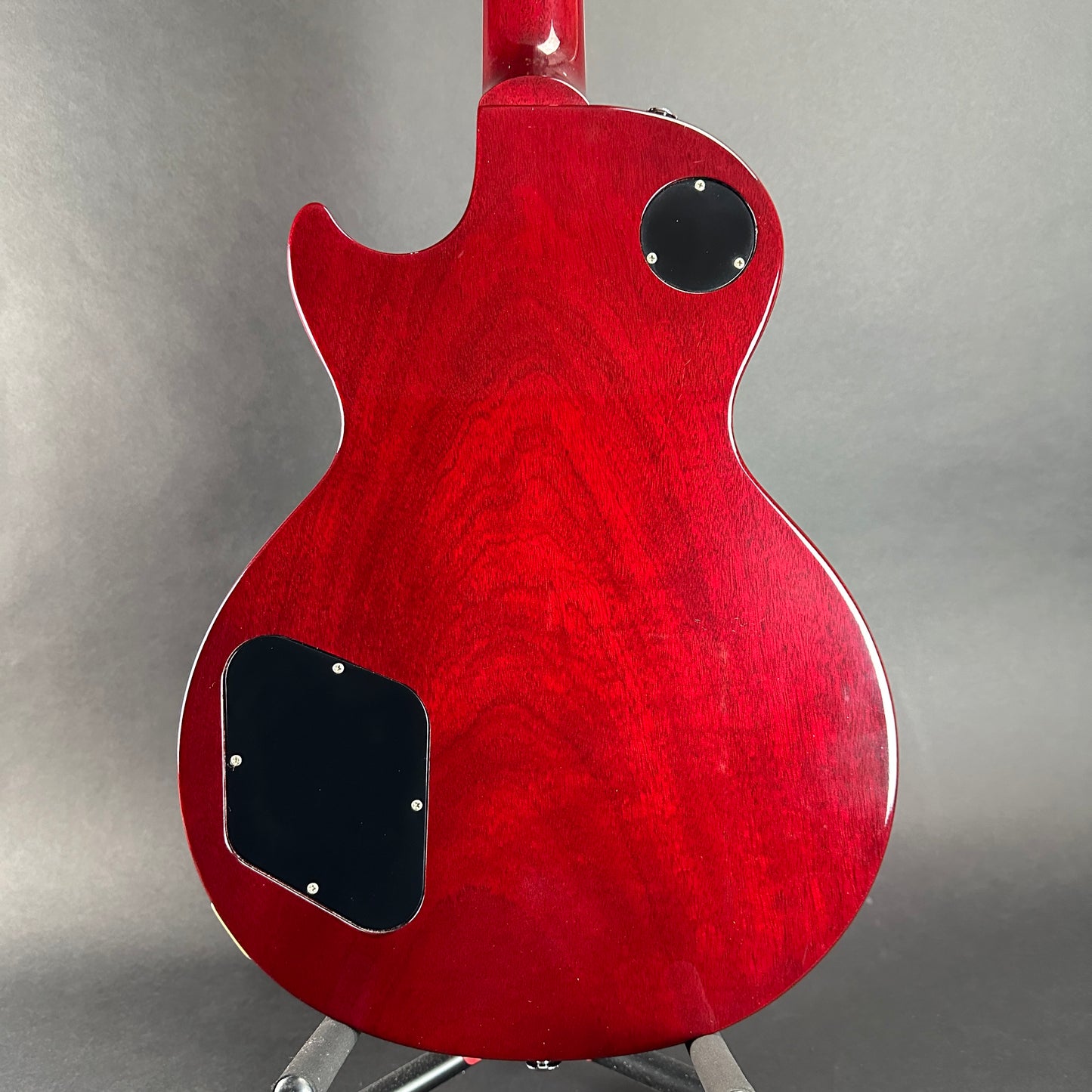 Back of body of Used 2004 Gibson Les Paul Deluxe Wine Red.