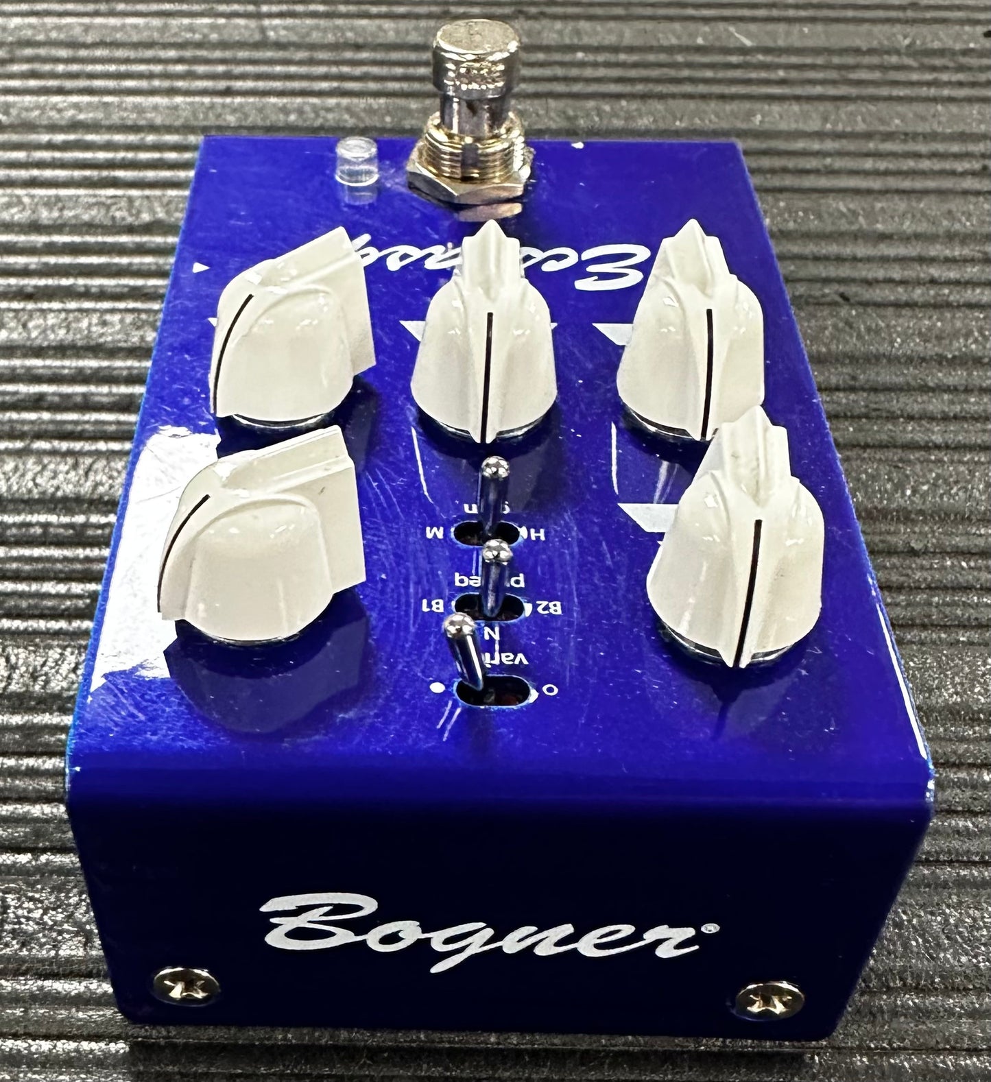 Back of Used Bogner Ecstasy Blue Mini Overdrive Pedal TSS3500