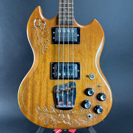 Front of body of Vintage 1970s Guild JS-II Carved Bass.