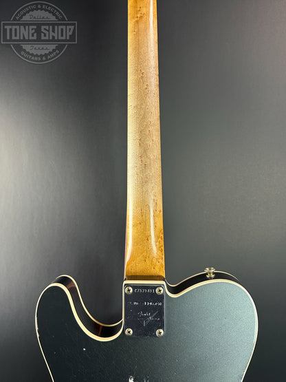 Back of neck of Used Fender Custom Shop LTD HS Telecaster Custom Relic Aged Charcoal Frost Metallic.