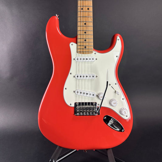 Front of body of Used Fender LTD Fat 50s Player Strat Fiesta Red.