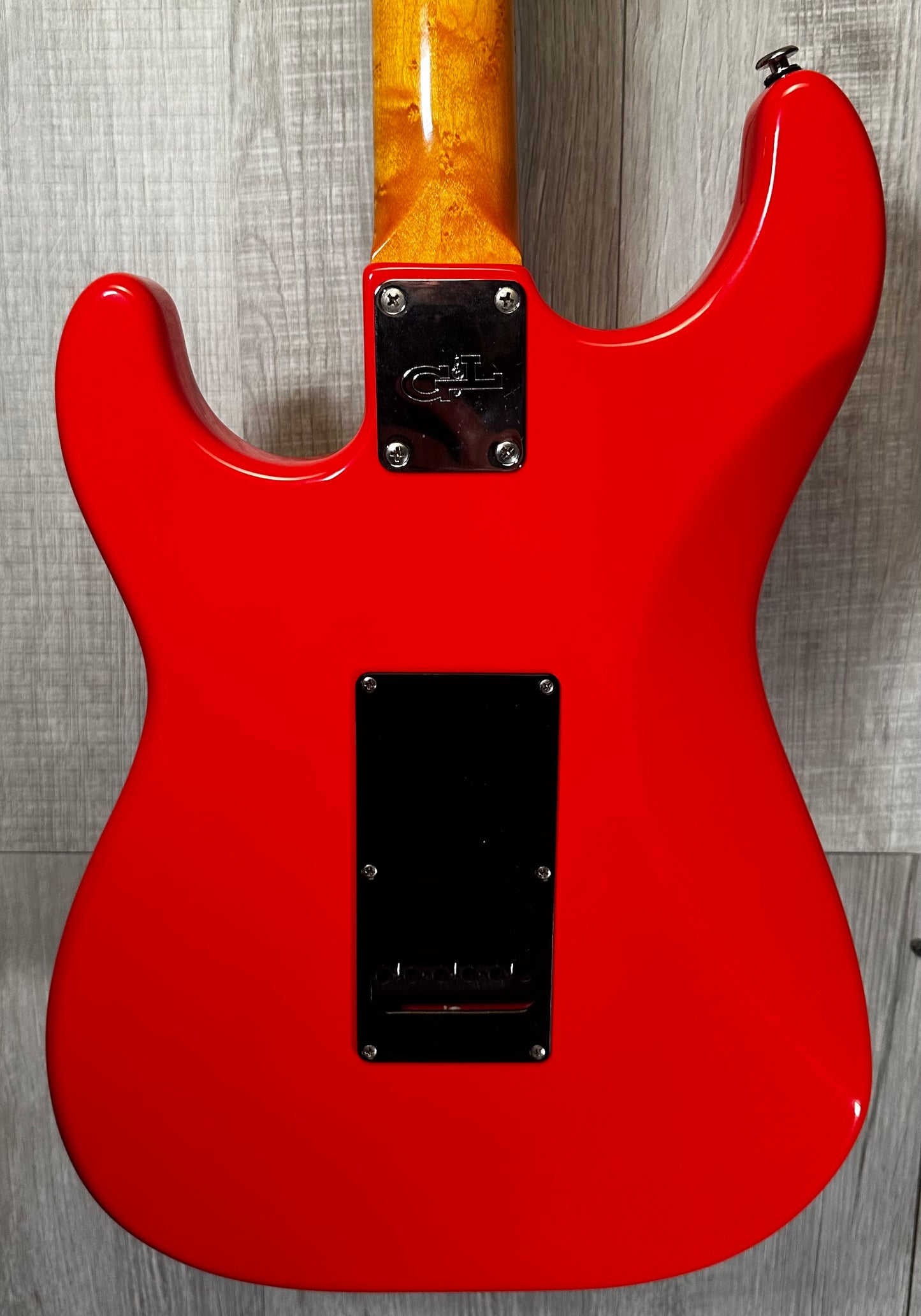 Back view of Used 2004 G&L Legacy Fiesta Red w/case 