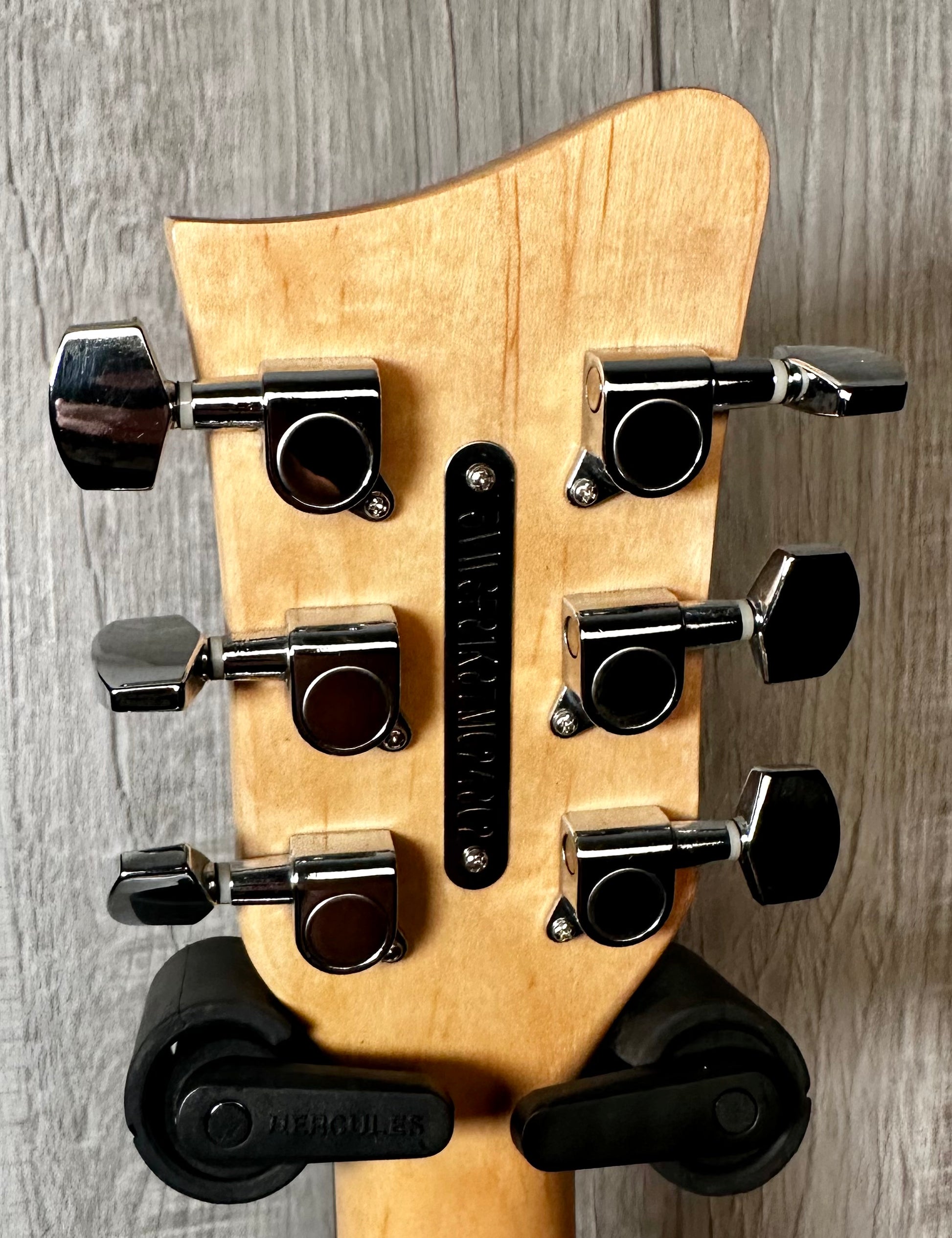 Back of headstock of Used First Act VW Limited Edition V Dubs Rock Garage Master Guitar TSS2681.