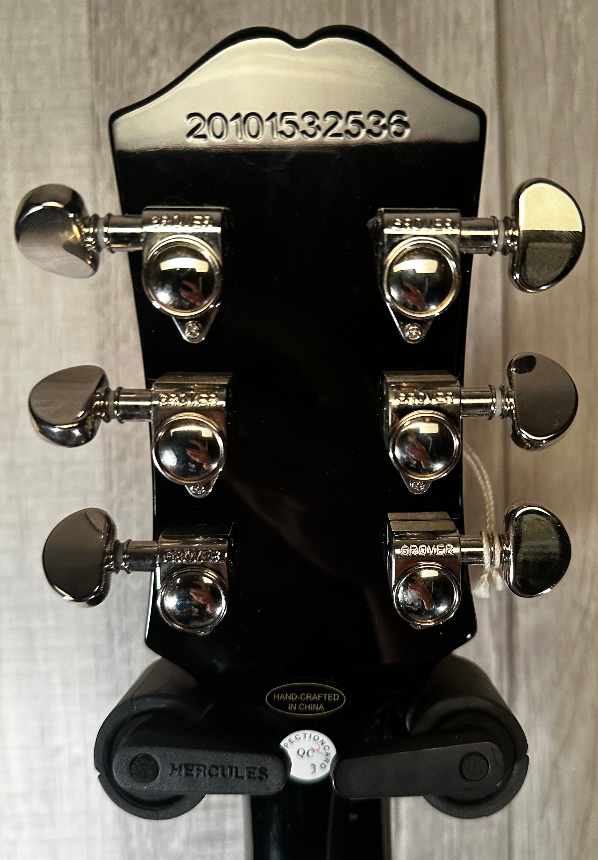 Back headstock view of Used 2020 Epiphone Les Paul Standard 60s Ebony 