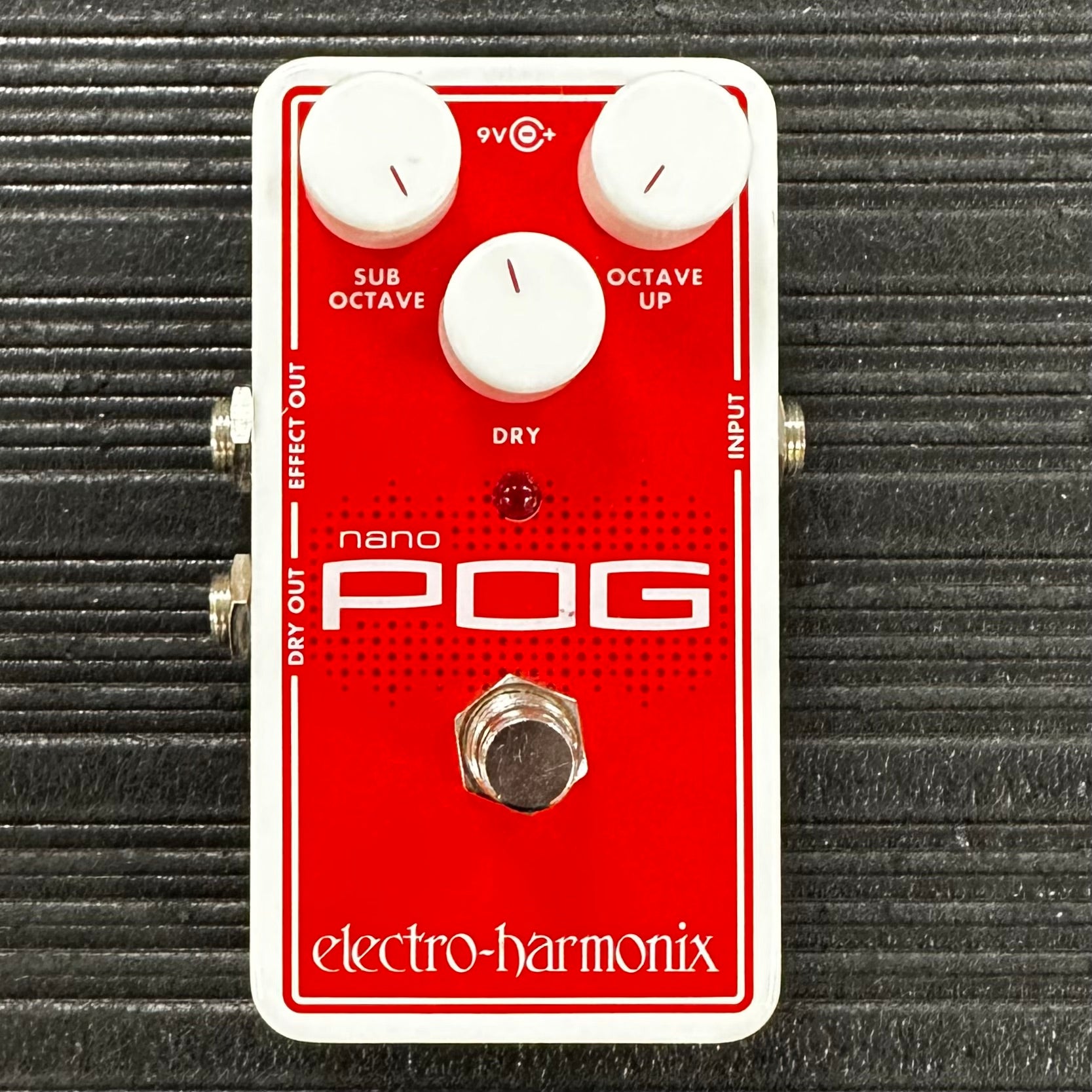 Top view of Used EHX Electro Harmonix Nano Pog Polyphonic Octave Generator Pedal w/box