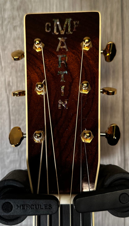 Headstock of Used Martin Custom Shop Dread Adirondack/WEIR Abalone Rosette w/case TSS3495