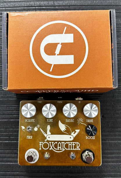 Top with box of Used CopperSound Pedals Fox Catcher Light Overdrive & Boost Pedal w/box TSS3499