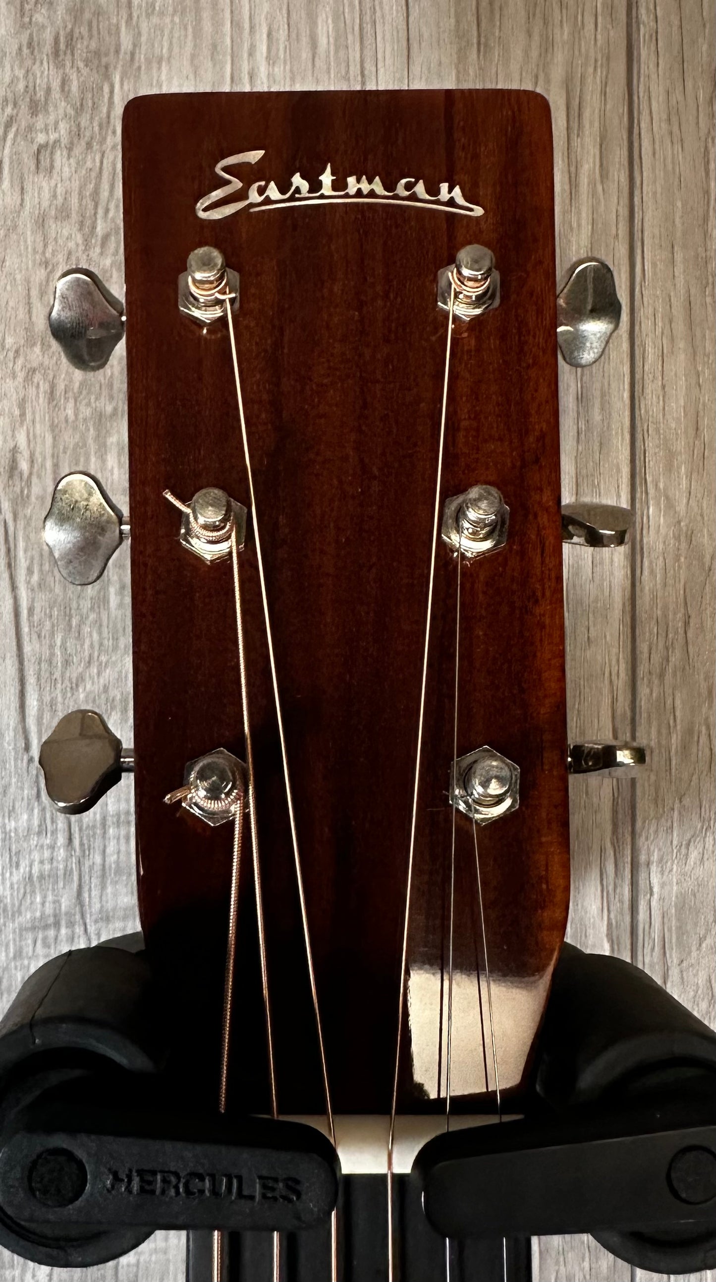 Headstock view of Used Eastman E8D-TC Acoustic w/case 