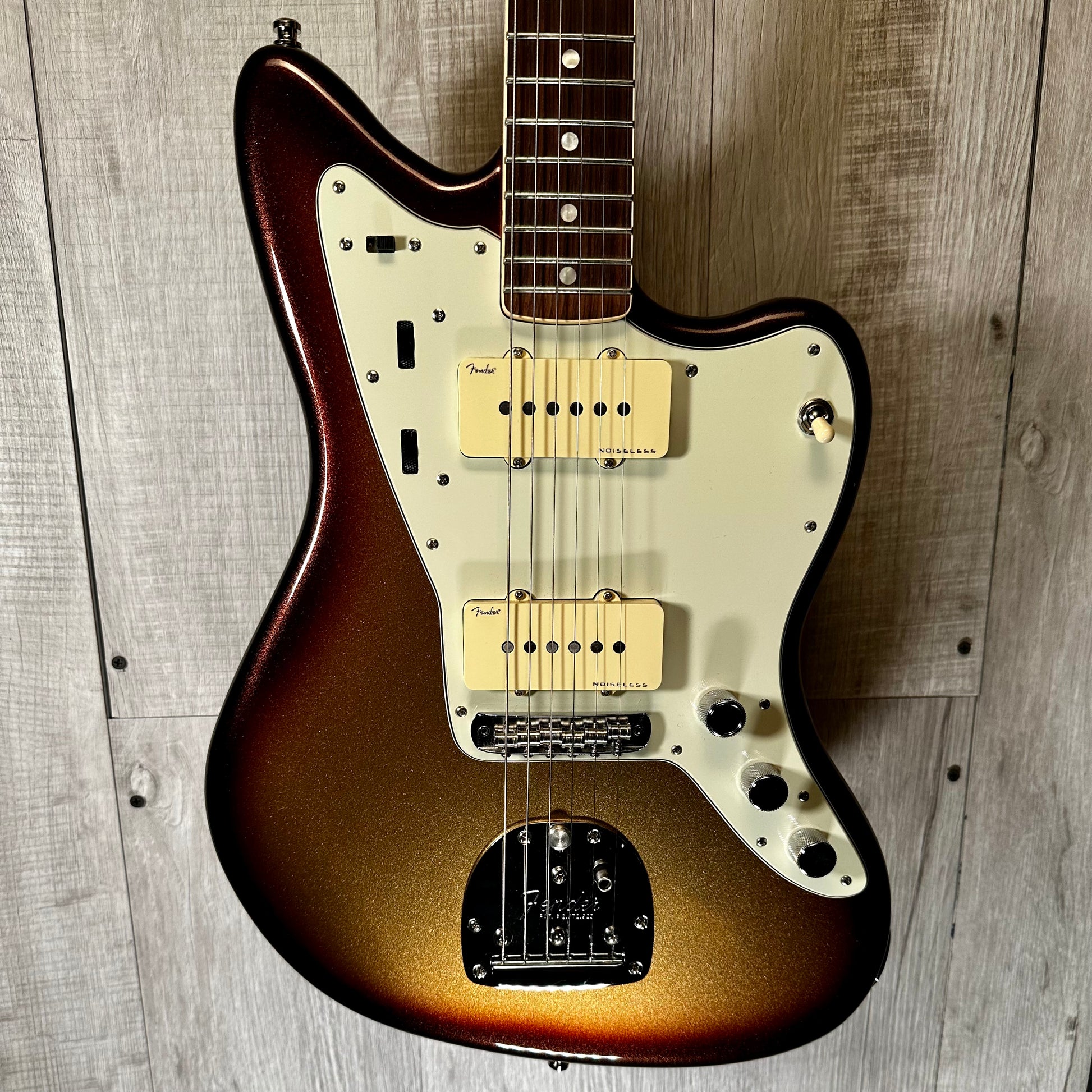 Front of Used 2017 Fender American Ultra Jazzmaster Mocha Burst TSS2718.