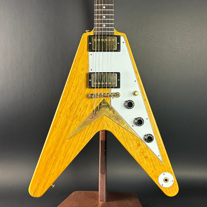 Used Gibson Custom Shop 1958 Korina Flying V White Pickguard w/case TSU19668