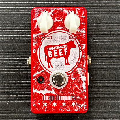 Top of vUsed Chicago Stompworks Legitimate Beef Overdrive Pedal w/box TSS3498