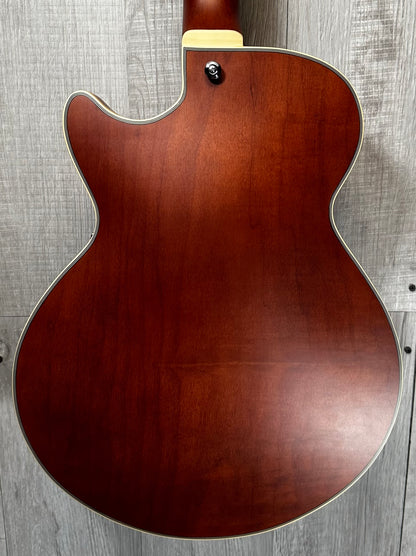 Back of Used D'Angelico DAPSSXTMWLCS Matte Walnut w/Seymour Duncan Psyclone Humbuckers w/bag TSS3408