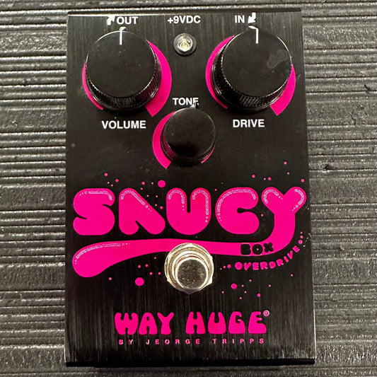 Top view of Used Way Huge Saucy Box Overdrive Pedal w/box 