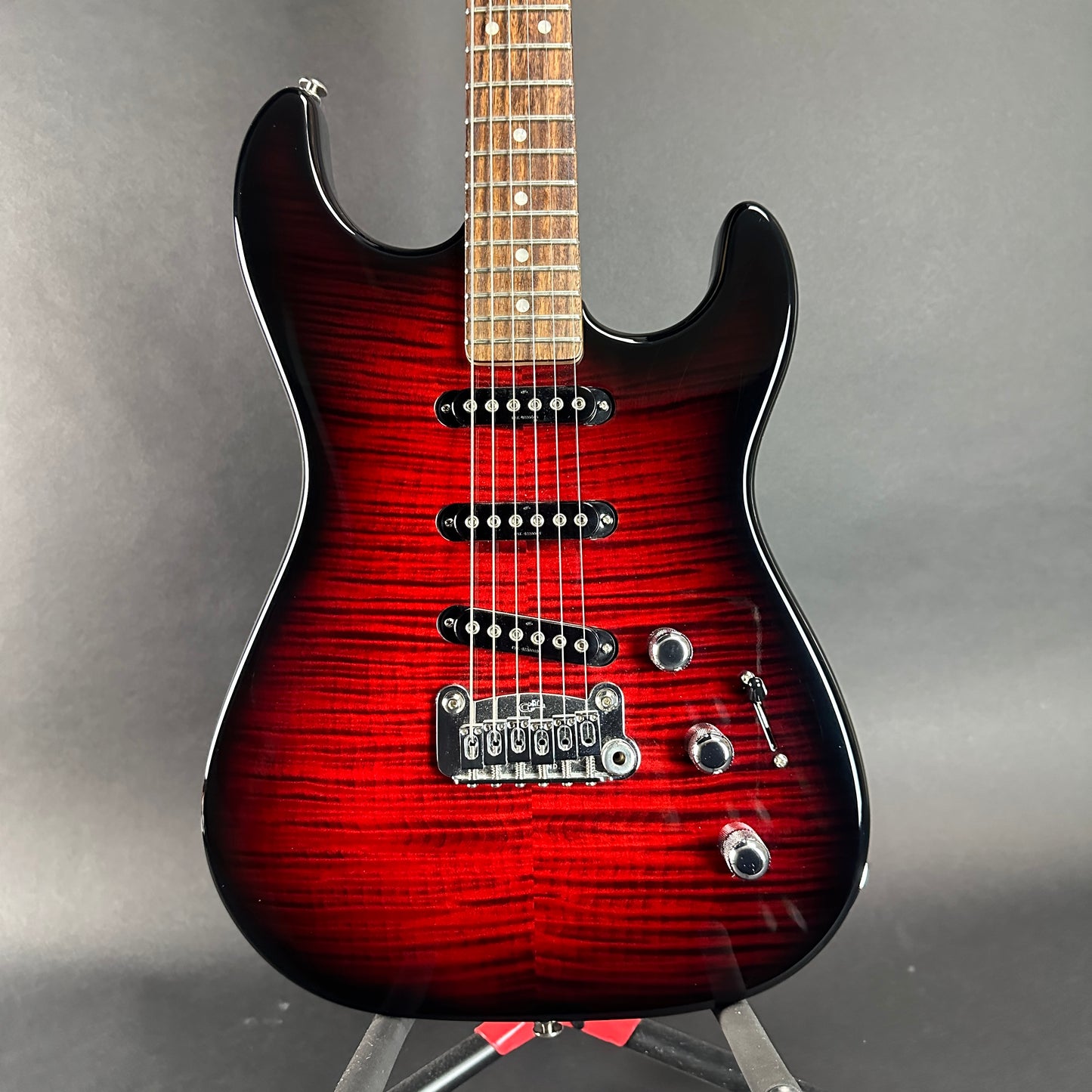 Front of body of Used G&L USA S500 Redburst.