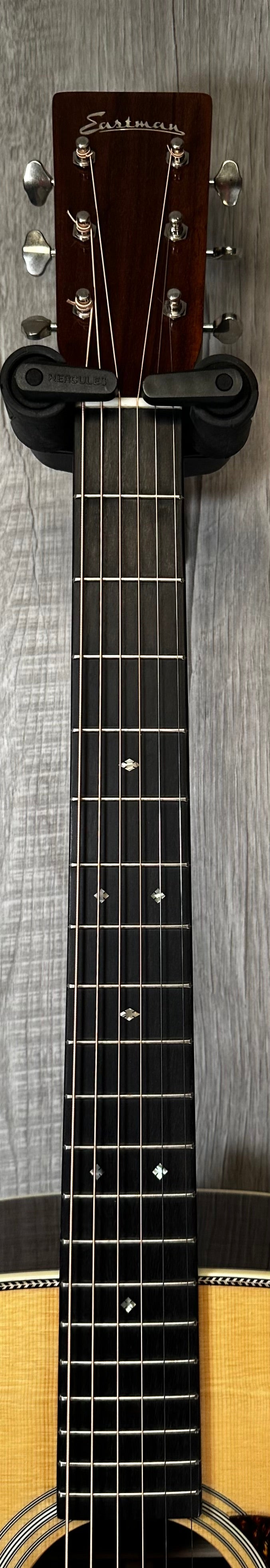 Neck view of Used Eastman E8D-TC Acoustic w/case 